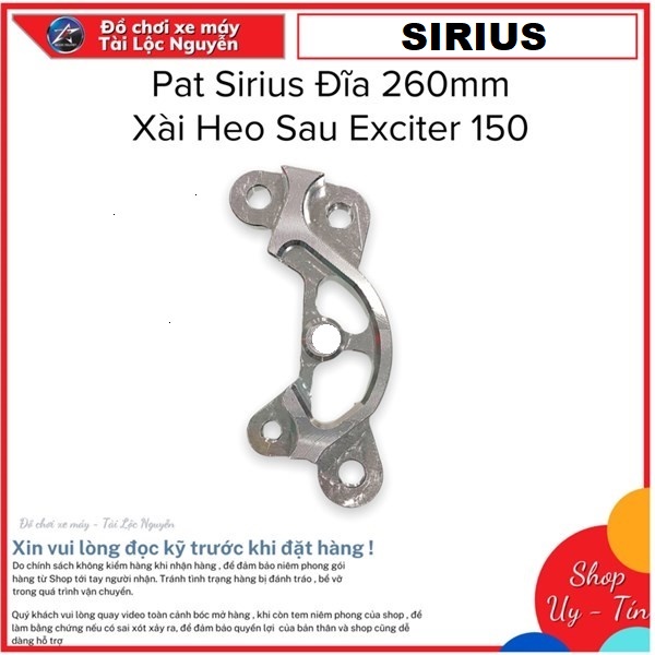 PAT HEO SIRIUS GẮN HEO SAU ZIN EXCITER 150 ĐĨA 260mm