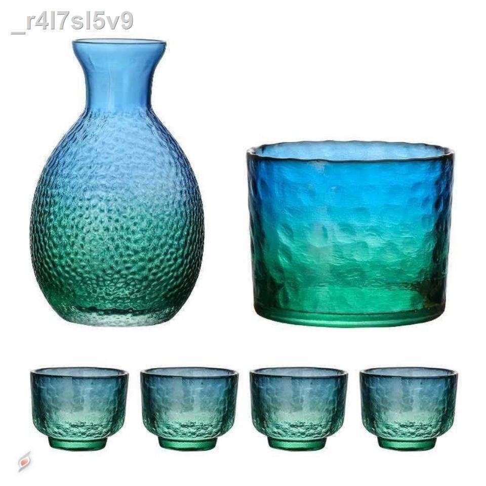 Ấm đựng rượu thủy tinh hình búa bình rượu sake kiểu Nhật bình rượu ấm bình rượu gia đình bộ rượu nóng bình rượu nhỏ ly r