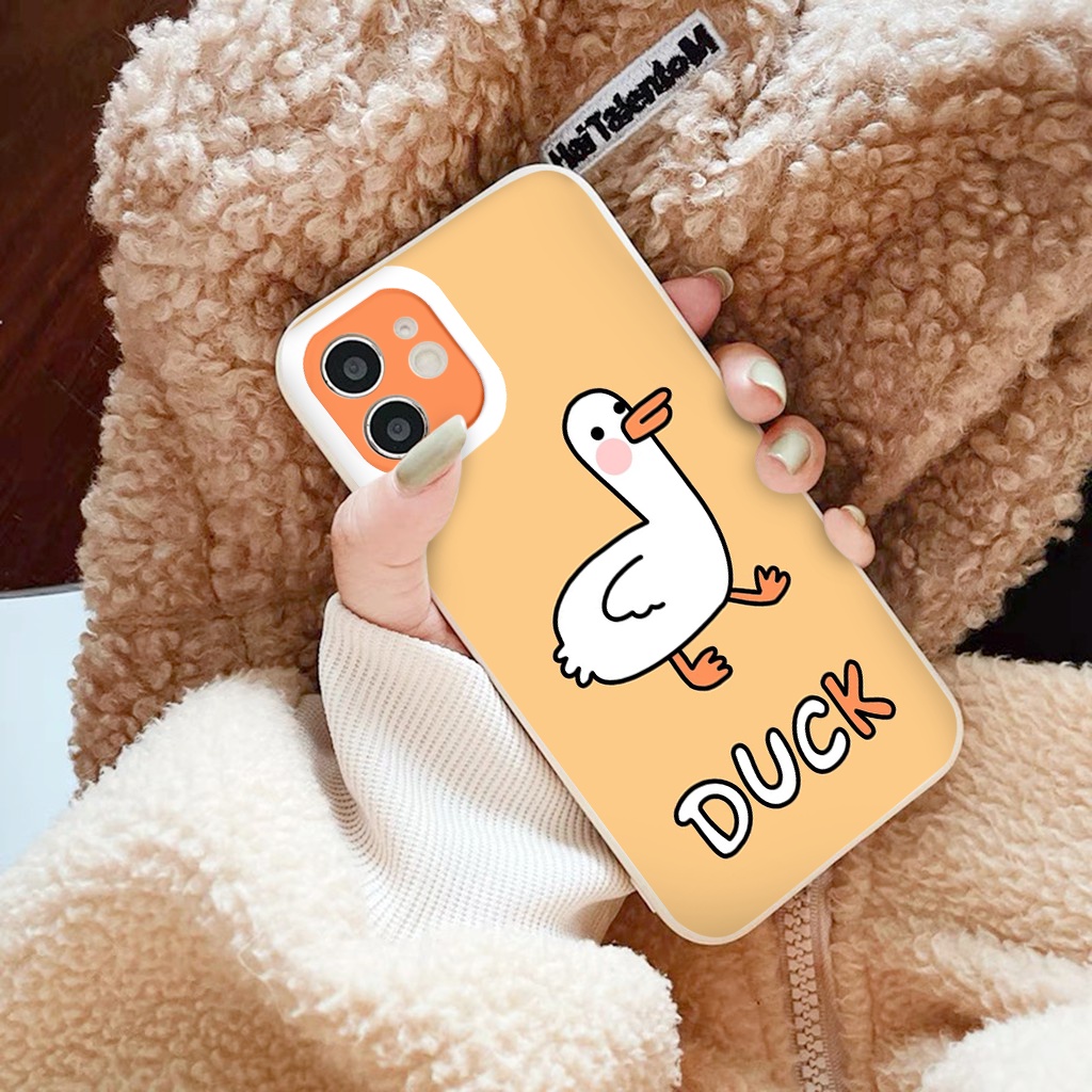 Ốp iphone - Ốp lưng iphone cạnh vuông viền camera Vịt mỏ nhọn dành cho ip 6 đến 14promax - ng155