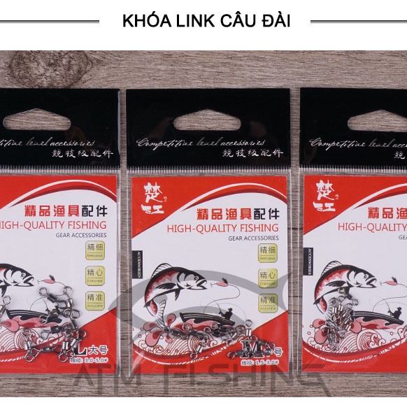 Khóa Link Chống Xoắn Vỉ 10 Chiếc Cao Cấp, Tải Cá lớn