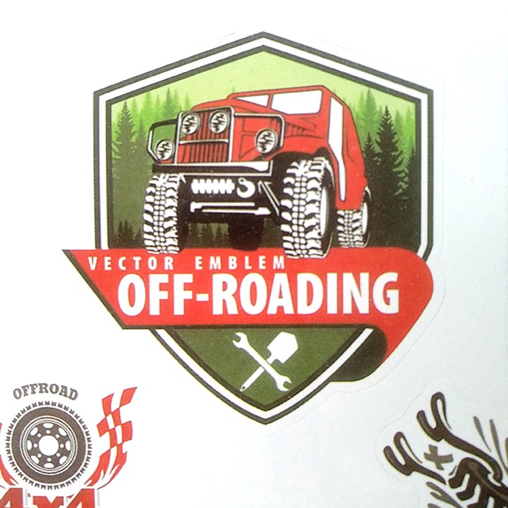 Tấm sticker dán chủ đề OFF ROAD ( kích thước 18.5cm x 27cm )