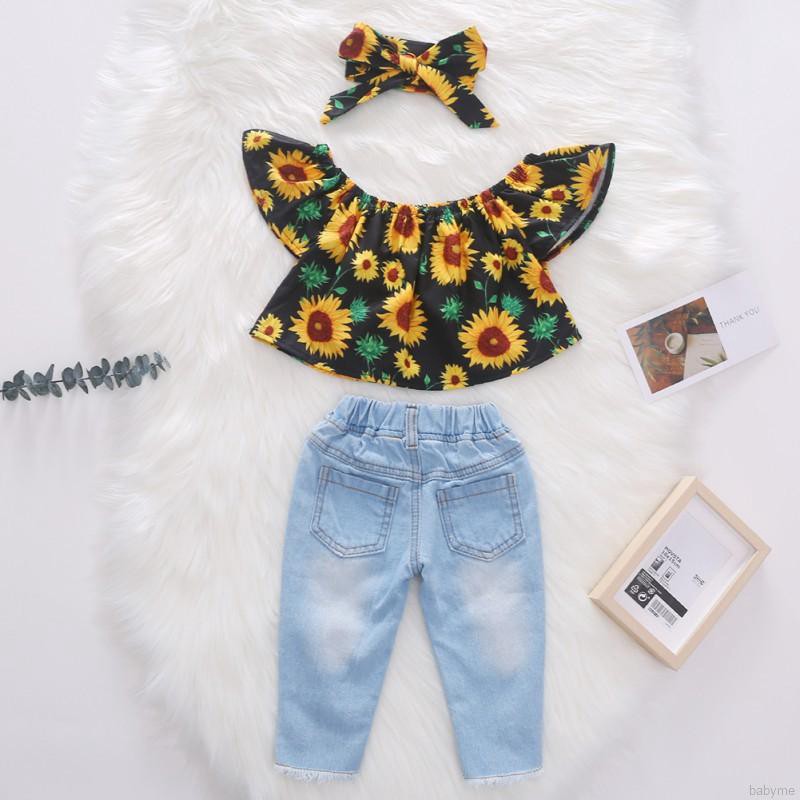 Set quần áo hoa xinh xắn dành cho bé gái