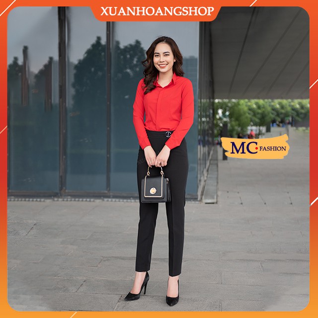 Quần Tây Nữ Lưng Cao Mc Fashion, Cạp Đẹp, Kiểu Dáng Quần Âu Nữ Công Sở, Ống Baggy, Màu Đen, Q0392