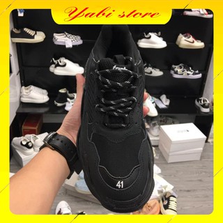 [Free ship ] Giày Sneaker Balen Nam Nữ Đế Bẩn Trips Cao Cấp + Màu Đen - Yabi store