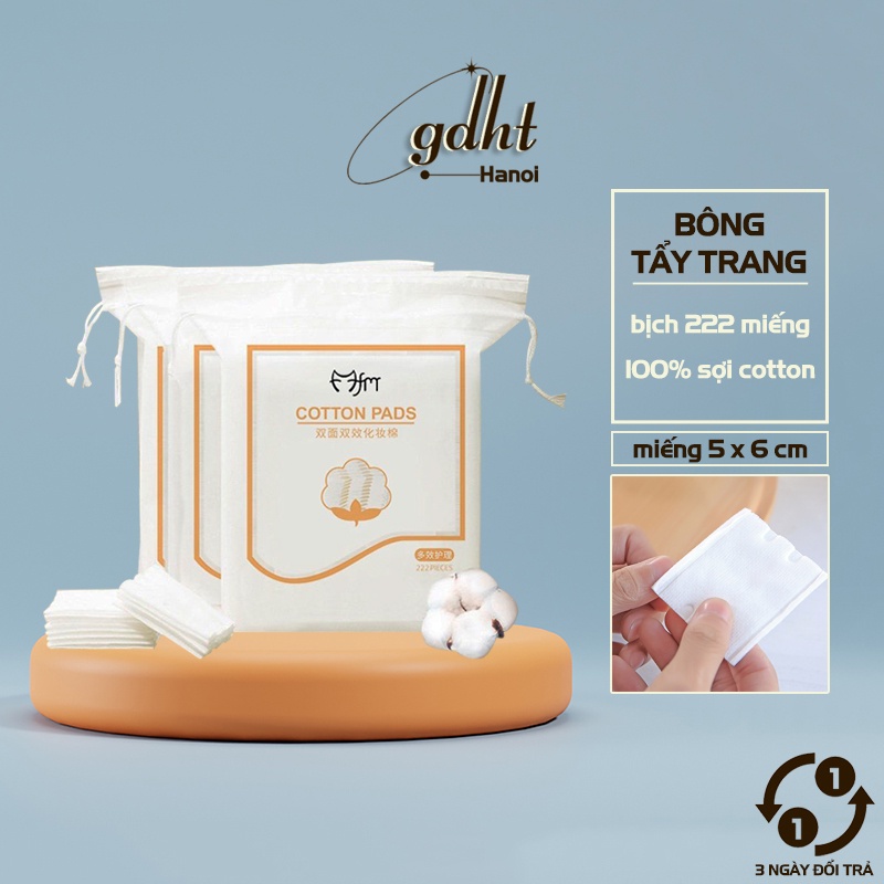 [Mã 155LIFESALE giảm 8% đơn 99k] Bông tẩy trang 3 lớp Cotton Pads nội địa trung bịch 222 miếng (B222)