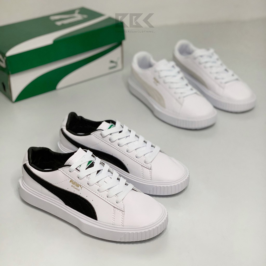 [Hàng cao cấp + Full Box + Tặng Tất] Giày P.uma Breaker Leather White Black