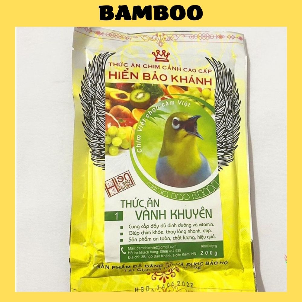 Cám chim khuyên Hiển Bảo Khánh số 1 cao cấp giá rẻ gói 200gram