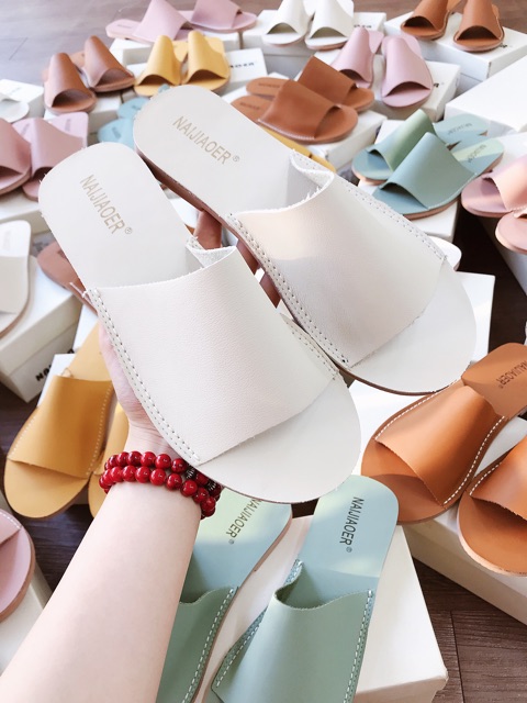 Dép da mềm đế dẻo