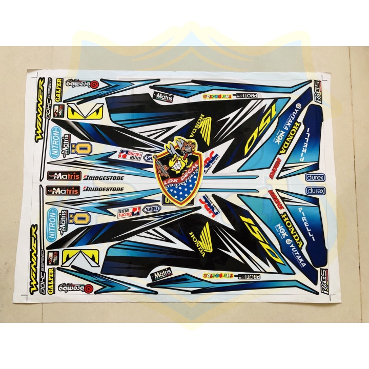 ( Quí khách vui lòng mang ra tiệm cho thợ dán ) Tem winner xanh đen