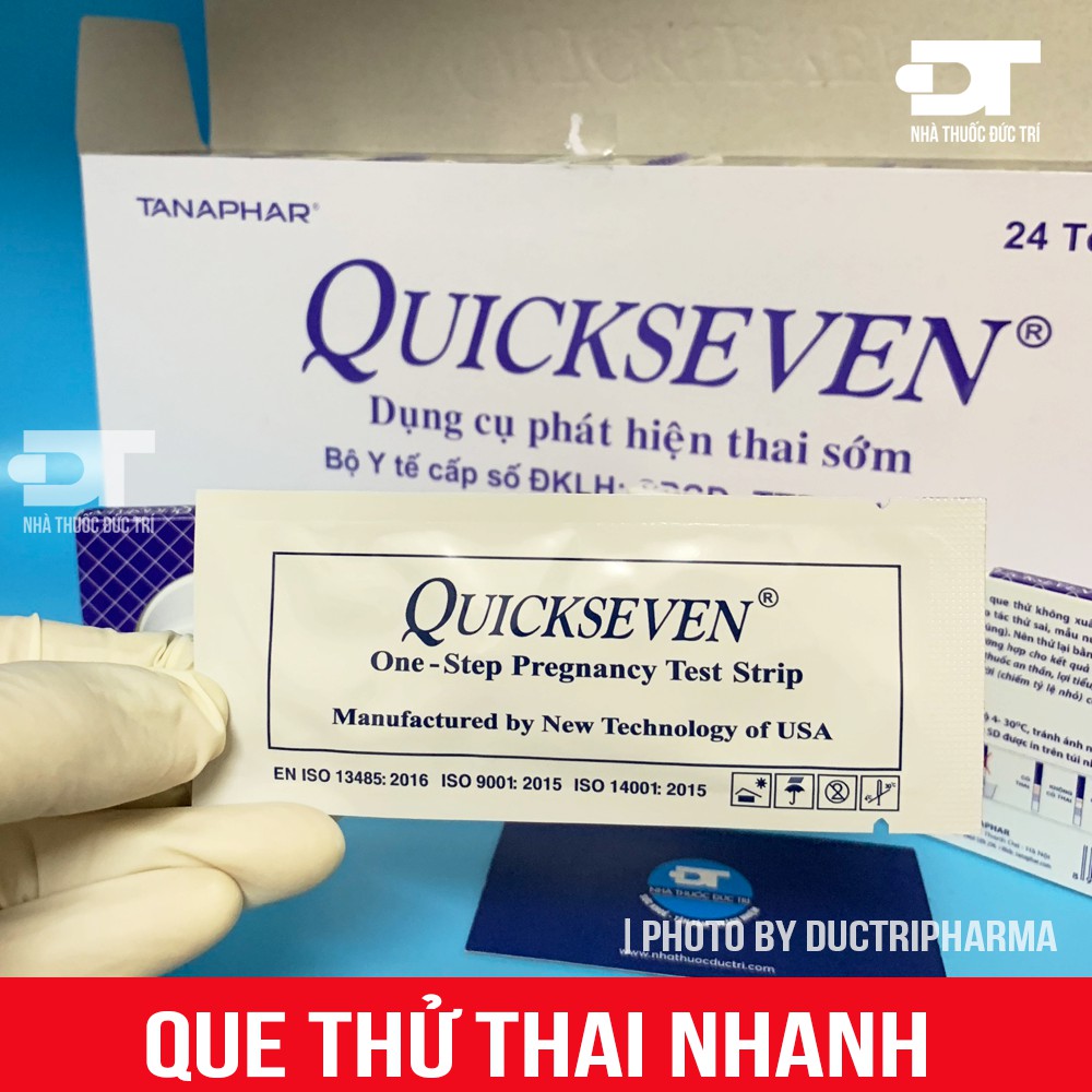 [Che Tên Sản Phẩm] Que thử thai nhanh Quickseven- Dụng cụ phát hiện thai sớm (Hộp 1 Que)