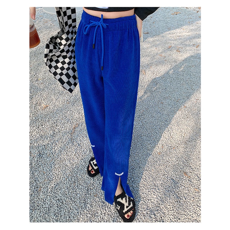 Quần ống rộng Xẻ Tà Thời Trang Hàn Quốc