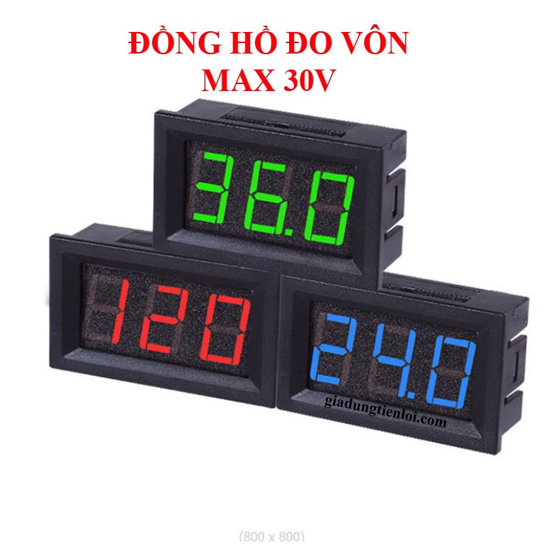 Đồng hồ led MAX30V - đo vôn DC tối đa 30V 48x29mm