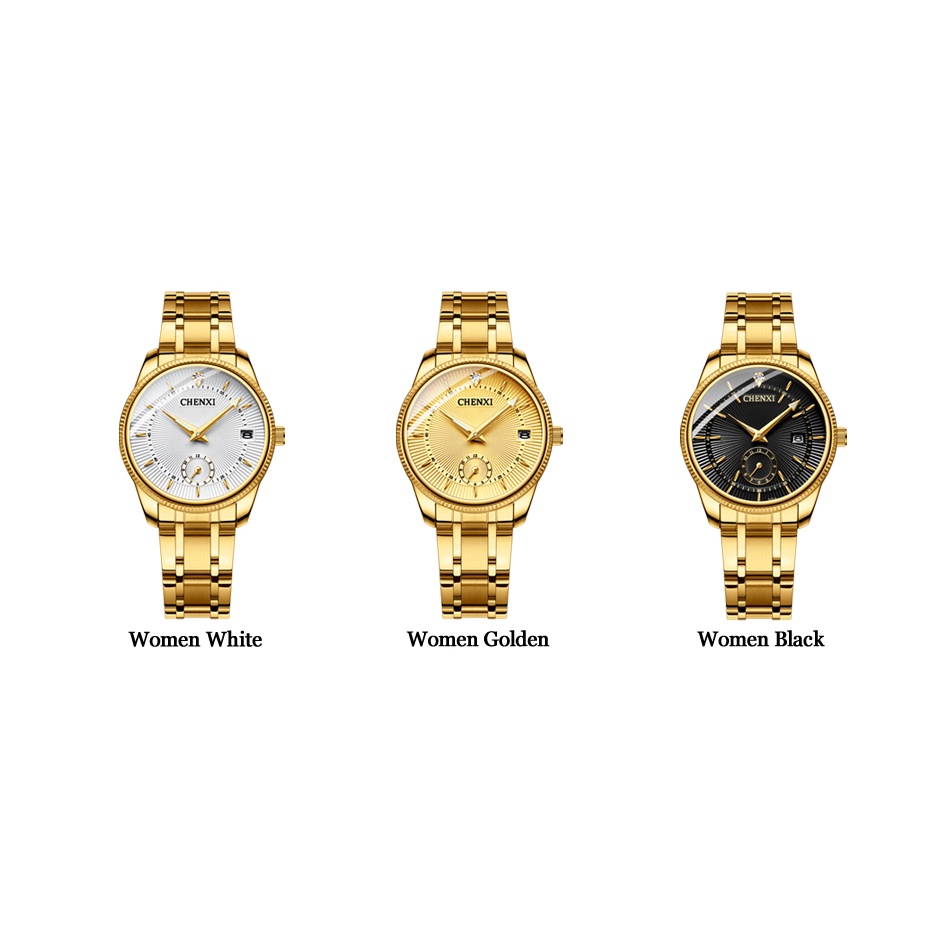 Đồng Hồ Chống Thấm Nước Bằng Thép Không Gỉ Mạ Vàng Chexi Sang Trọng