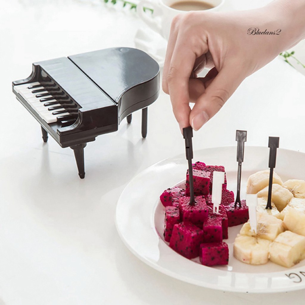 Set 9 Nĩa Ăn Trái Cây Hình Đàn Piano Độc Đáo