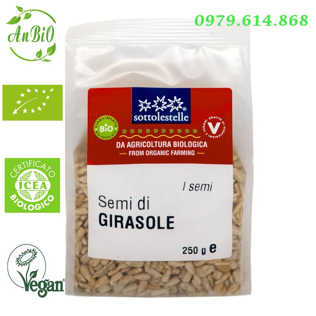 Hạt hướng dương hữu cơ đã bóc vỏ Sottolestelle 250g