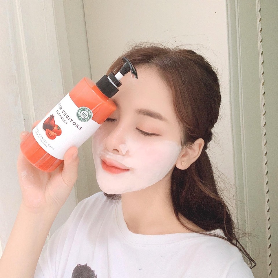 Sữa Rửa Mặt Sủi Bọt Khí ''3 in 1'' Tẩy Trang - Rửa Mặt - Thải Độc Tố Byvibes Wonder Bath Super Vegitoks Cleanser | BigBuy360 - bigbuy360.vn