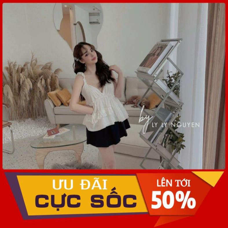 [ 𝐅𝐑𝐄𝐄 𝐒𝐇𝐈𝐏 ] BỘ 2S VIỀN BÈO MIX CHÂN VÁY XẾP LY NGẮN 2 MÀU TRẮNG - HỒNG