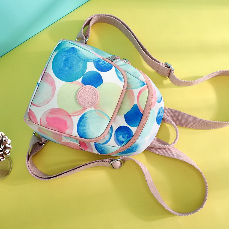 Ba Lô Vải Nylon Siêu Nhẹ In Họa Tiết Đơn Giản Phong Cách Mới Cho Nữ Sinh