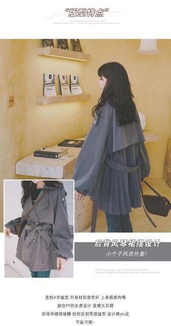 [có video/ảnh thật]Áo gió áo khoác thu đông dạng ngắn phong cách hàn quốc màu xám cao cấp [ORDER 10-19 NGÀY] | BigBuy360 - bigbuy360.vn