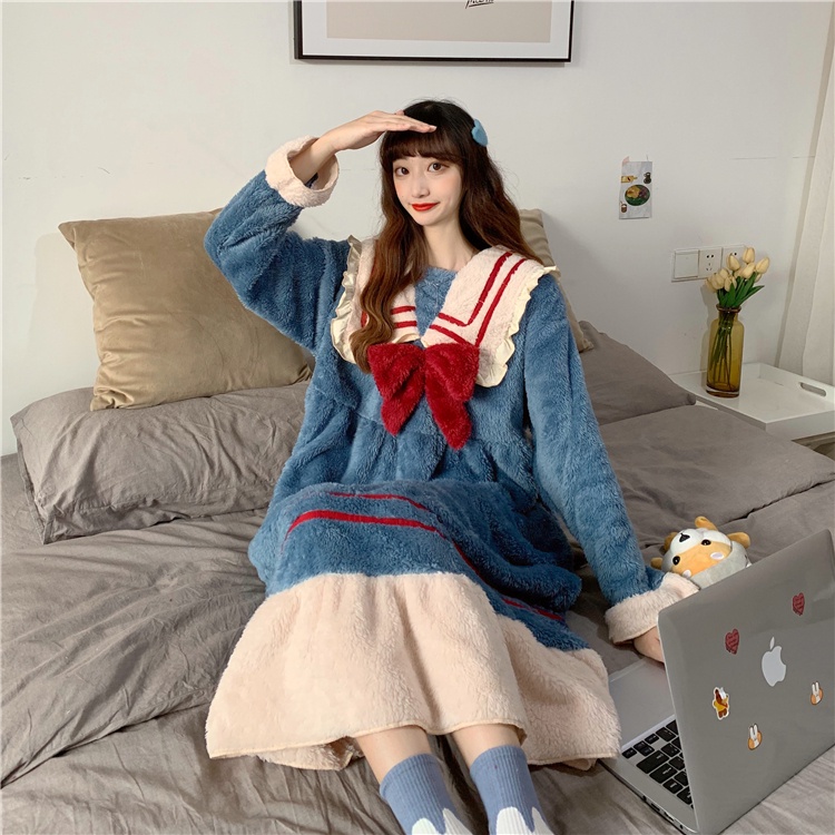 Váy/ Bộ đồ lông cừu thủy thủ dễ thương