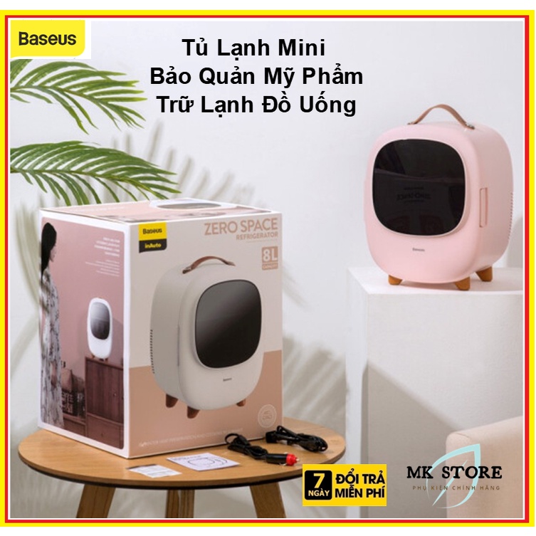 Tủ lạnh mini Baseus dung tích 8L, hai chế độ nóng / lạnh, Bảo quản mỹ phẩm , trữ lạnh đồ uống, dễ dàng mang đi du lịch