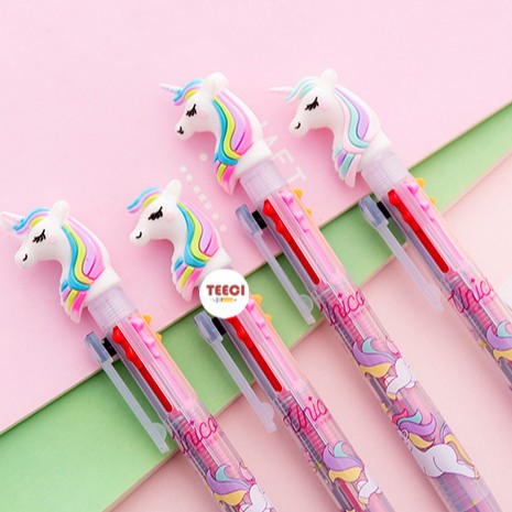 &lt;Ảnh Thật Shop Chụp&gt; Bút Bi 6 Ngòi Nhiều Màu Hình Ngựa Chibi D153