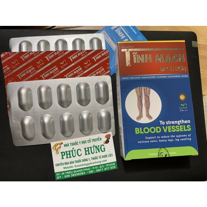 Tĩnh mạch Bách Hợp H/30v_ Hỗ trợ giảm các triệu chứng do giãn tĩnh mạch, nặng chân, phù chân