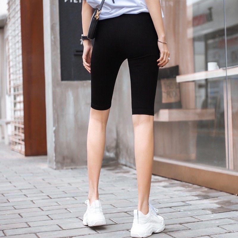 Quần legging đùi ngố lửng nữ thun cao cấp chất liệu loại 1 nâng mông HER.ROOM