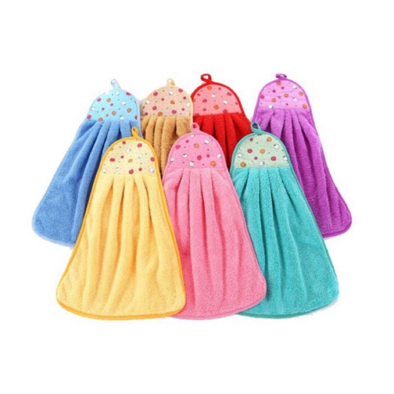 Khăn lau tay mềm mại,thấm hút đa năng nhà bếp có móc treo tiện lợi