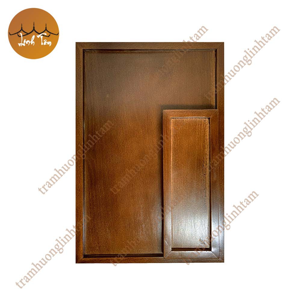 Khay gỗ tự nhiên nguyên khối màu nâu hình dài đựng trà bánh đồ ăn đĩa gỗ decor phụ kiện phòng ăn