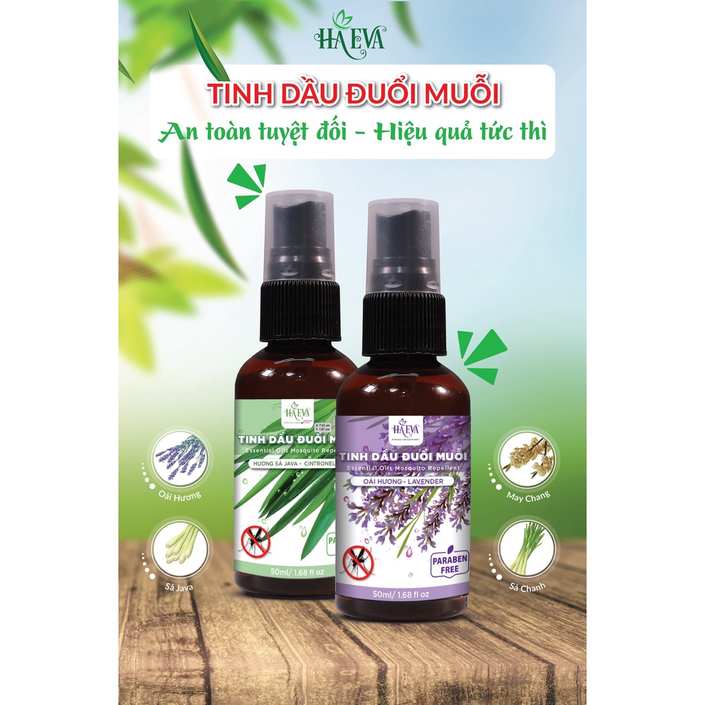 Tinh dầu đuổi muỗi May Chang Haeva 50ml, 100% Thiên Nhiên, đuỗi muỗi hiệu quả, khử mùi hôi, kháng khuẩn không gian