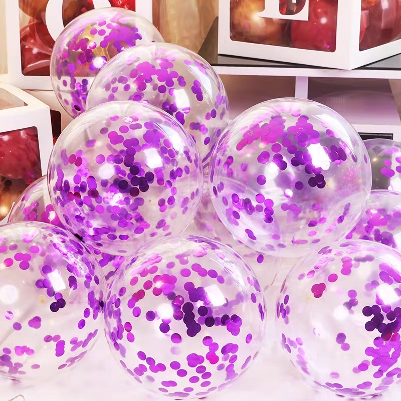 Bóng bay trong kim tuyến sz 12inch ~ 30cm