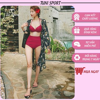 Set bikini gọng nâng ngực quần nhúng cạp cao che bụng N019 Tuni Sport