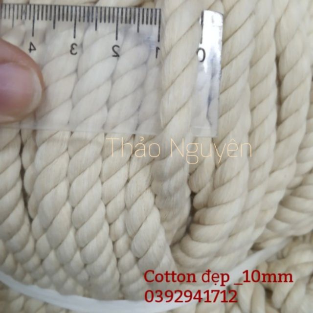 Dây thừng se macrame, dây cotton giá rẻ _ 10mm