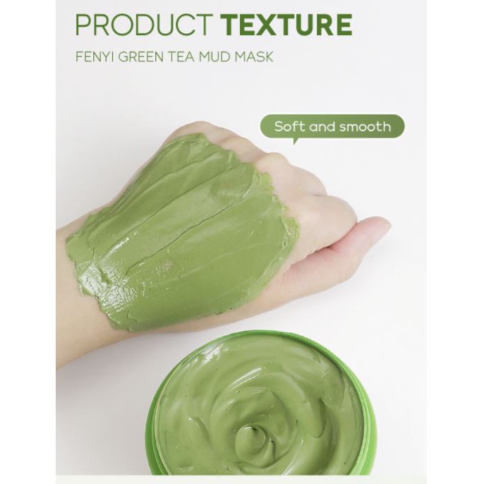 Mặt Nạ Fenyi Matcha Bùn Đất Sét Trà Xanh - Giảm Mụn Làm Sạch Lỗ Chân Lông Sáng Da 100g