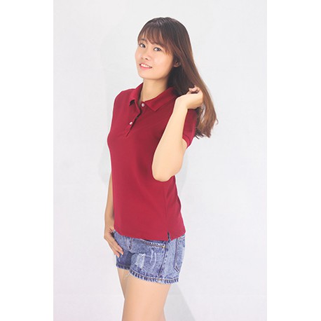 ÁO THUN PO LO MÀU ĐỎ NAM / NỮ CỘC TAY CỔ BẺ 8ĐĐU2