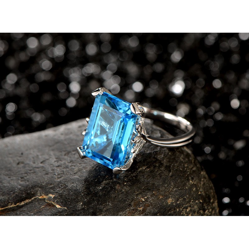 Nhẫn Trang Sức Đính Đá Nhân Tạo Kiểu Dáng Sang Trọng Thanh Lịch