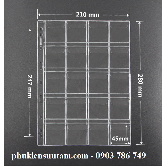 Lá Phơi Trong 20 Ngăn Chuyên Đựng Tiền Xu Loại Lớn - TMT Collection - 1P20X