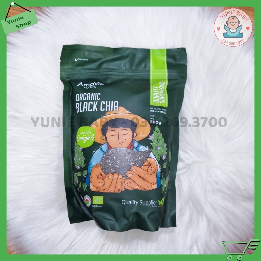 [Date 2023] Hạt chia hữu cơ Amavie Food 500g cho bé ăn dặm