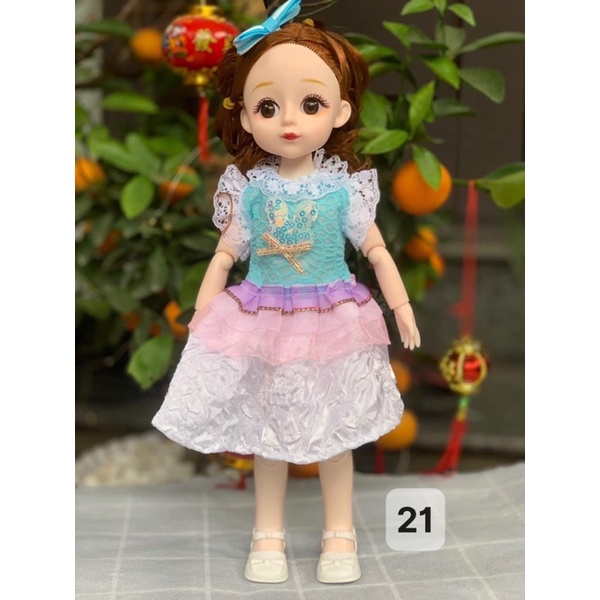 Đồ chơi búp bê công chúa mắt đá, cao 30 cm, khớp 3d linh hoạt