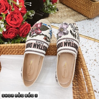 Giày slip on cd thổ cẩm đế cói fullbox