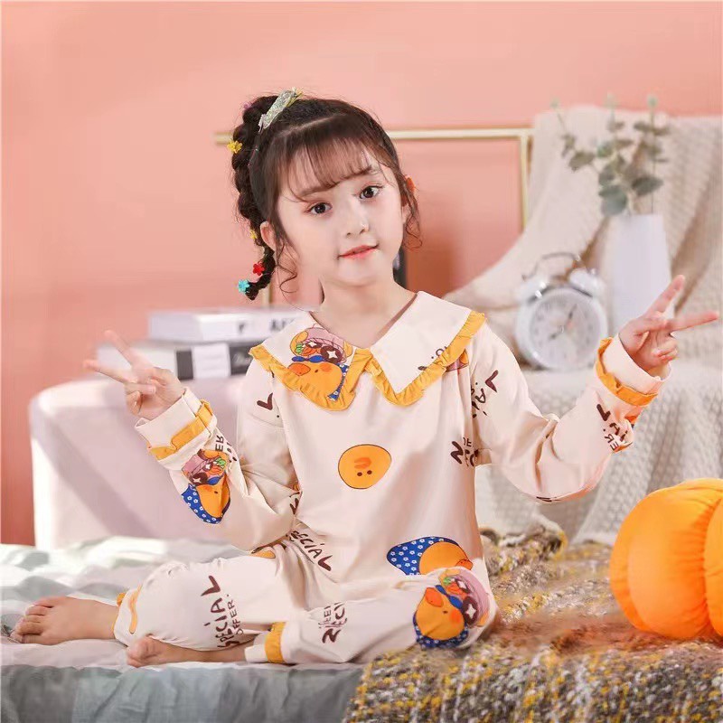 Bộ Pijama tay dài dành cho bé gái chất LỤA MỀM MÁT - Hàng Quảng Châu Cao Cấp