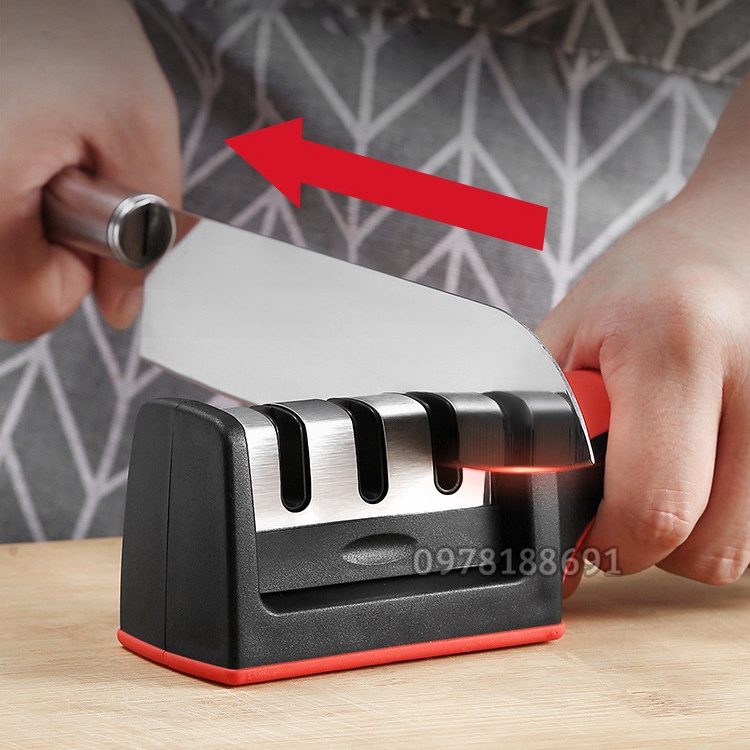 Dụng Cụ Mài Dao Kéo 3 Cấp Độ - Bộ Mài Dao Inox 3 Rãnh Cầm Tay Chuyên Nghiệp