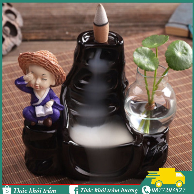 Thác Khói Trầm Hương CHÚ TIỂU TÍM  BÊN SUỐI, thác khói chảy ngược tặng 10 nụ trầm thơm | BigBuy360 - bigbuy360.vn