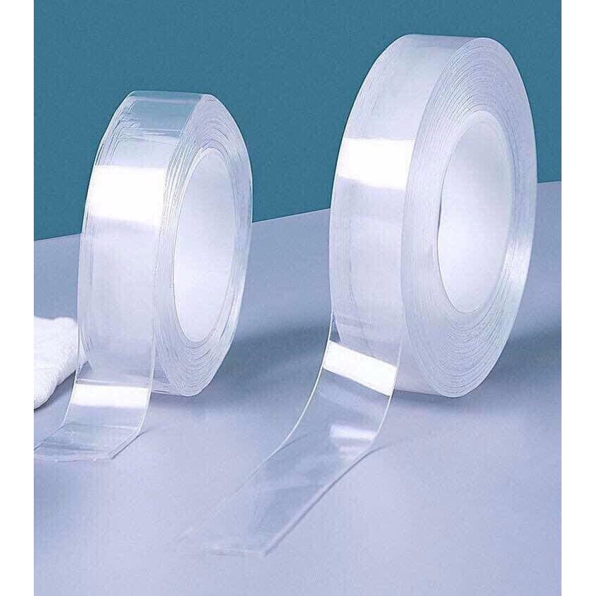 Băng Keo 2 mặt Siêu Dính trong suốt dài 1/3m dán siêu chắc