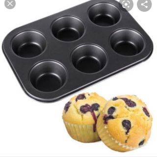 Khuôn cupcake 6 lỗ màu đen