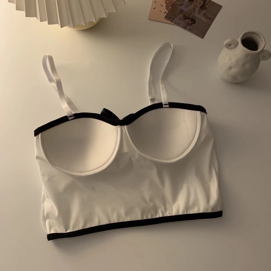 Áo Bra Nữ 2 Dây, Áo Lót Nữ Satin Thắt Nơ Trước Ngực Có Đệm Mút Nâng Ngực. 139