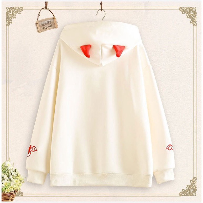 Áo Khoác Nỉ Hoodie Quỷ Dơi Cute KN19 Đen - ÁO KHOÁC NỈ HOODIE QUỶ DƠI CUTE UNISEX NAM NỮ | BigBuy360 - bigbuy360.vn