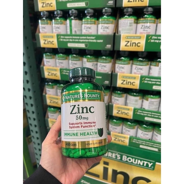 Viên Kẽm Nature's Bounty Zinc 50mg 400Viên đủ Bill