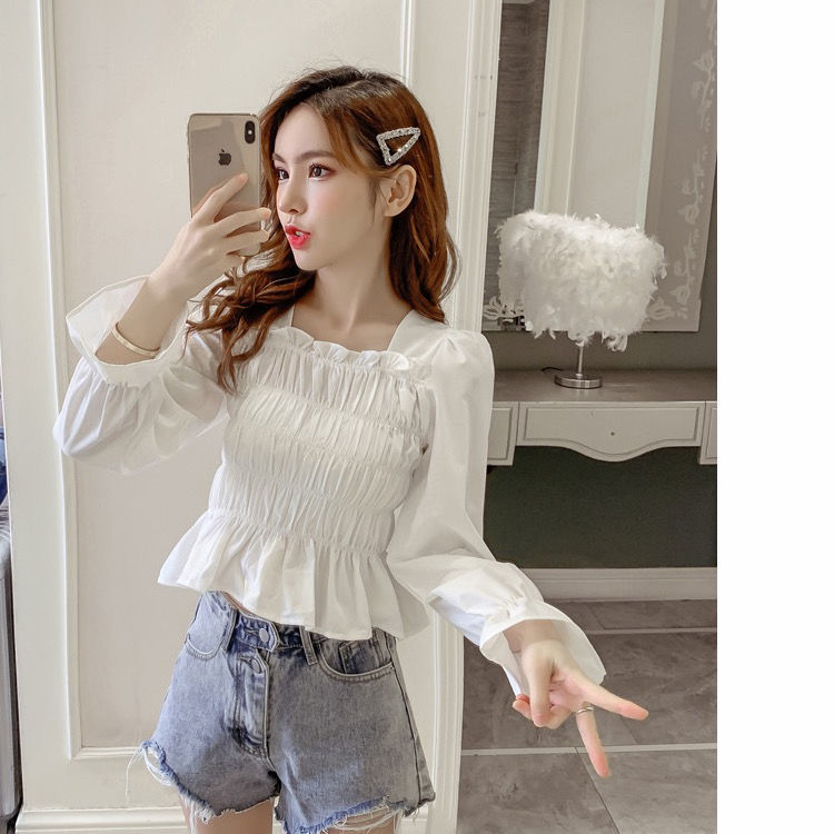 Áo voan BH kiểu cổ vuông dễ thương cho nữ